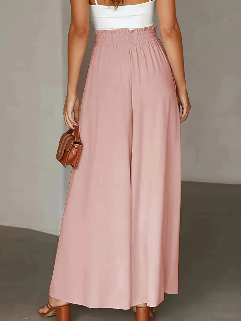 Bethy – High Waist Drawstring Wide-leg Trousers