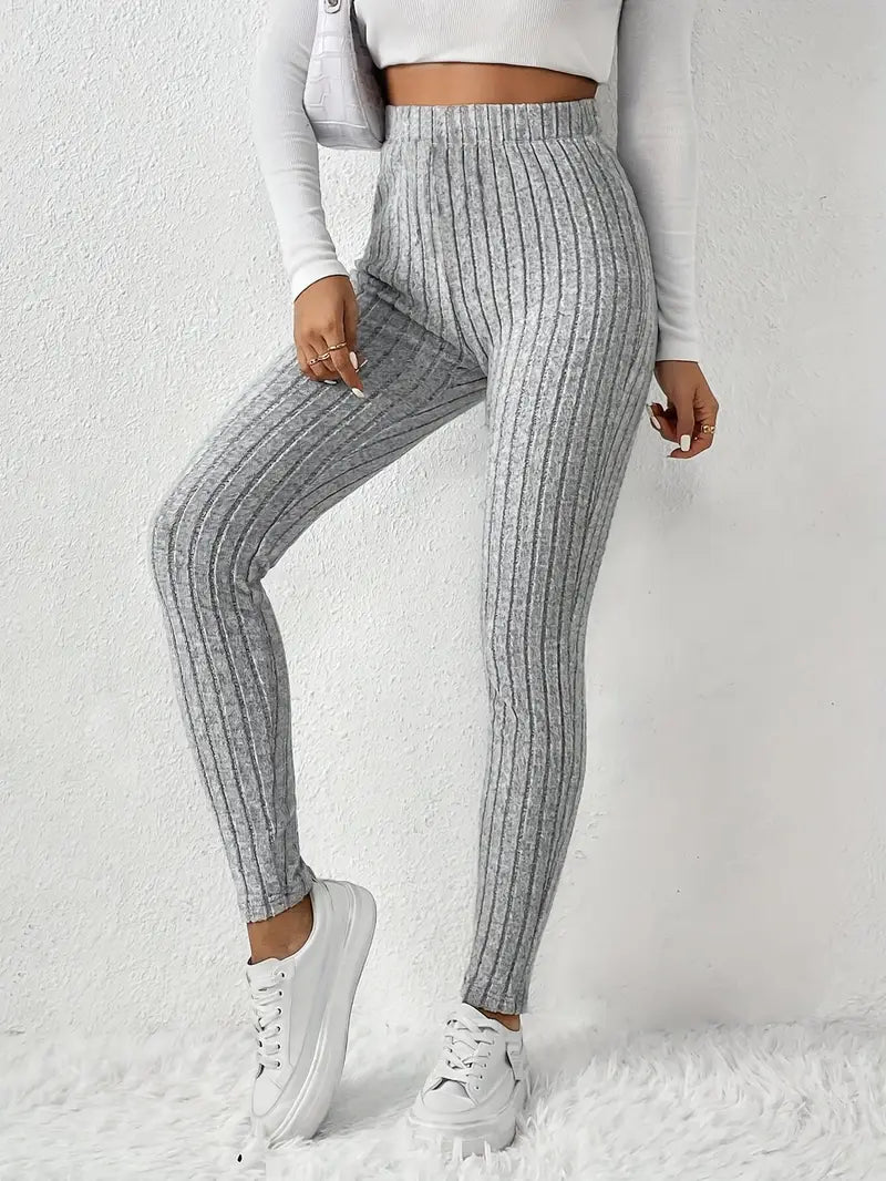 Elvida – High-waisted Ribbed Leggings