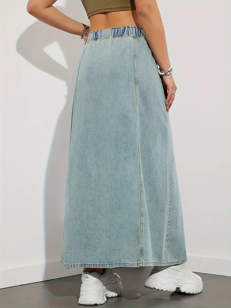 Adora – Denim Maxi Skirt