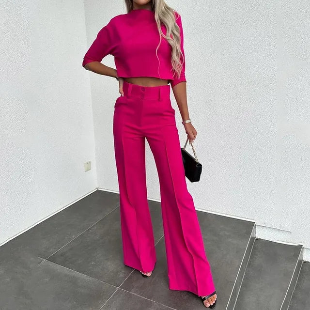 Thalenya – Stylish Crop Top and Pants Set