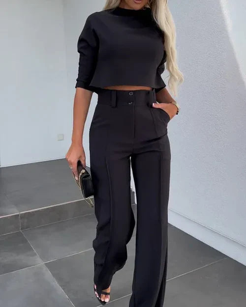 Jamilla - Chic High-waisted Trousers and Top