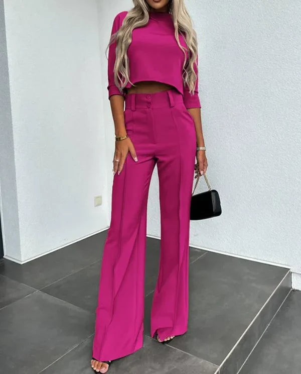 Jamilla - Chic High-waisted Trousers and Top
