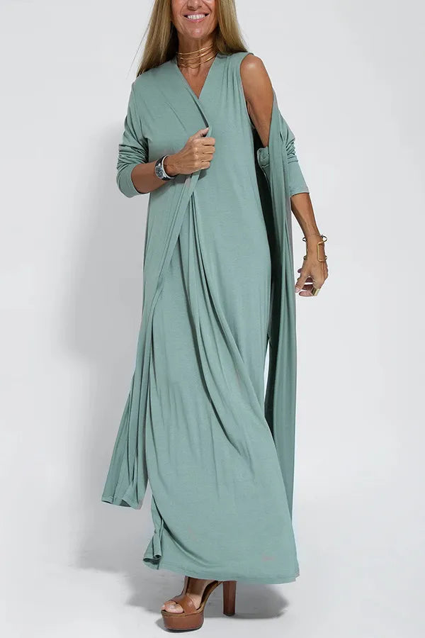 Lavinia – Stylish set of maxi dress and cardigan