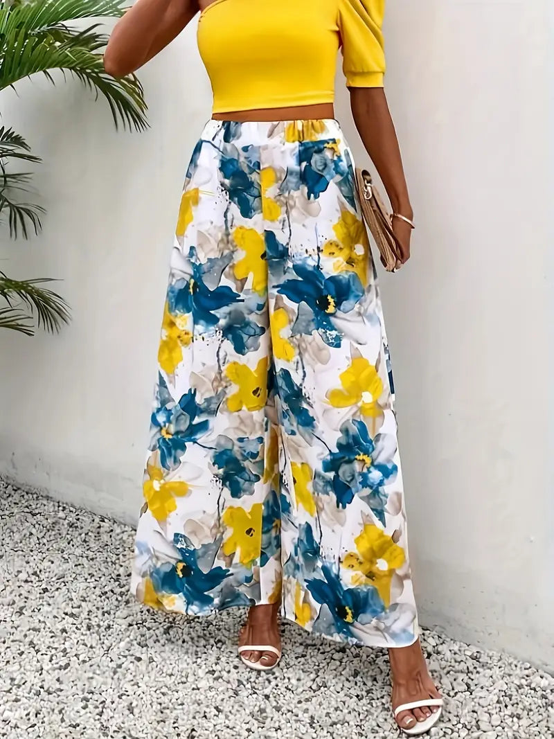 Syvaris – Wide Trousers with Floral Pattern