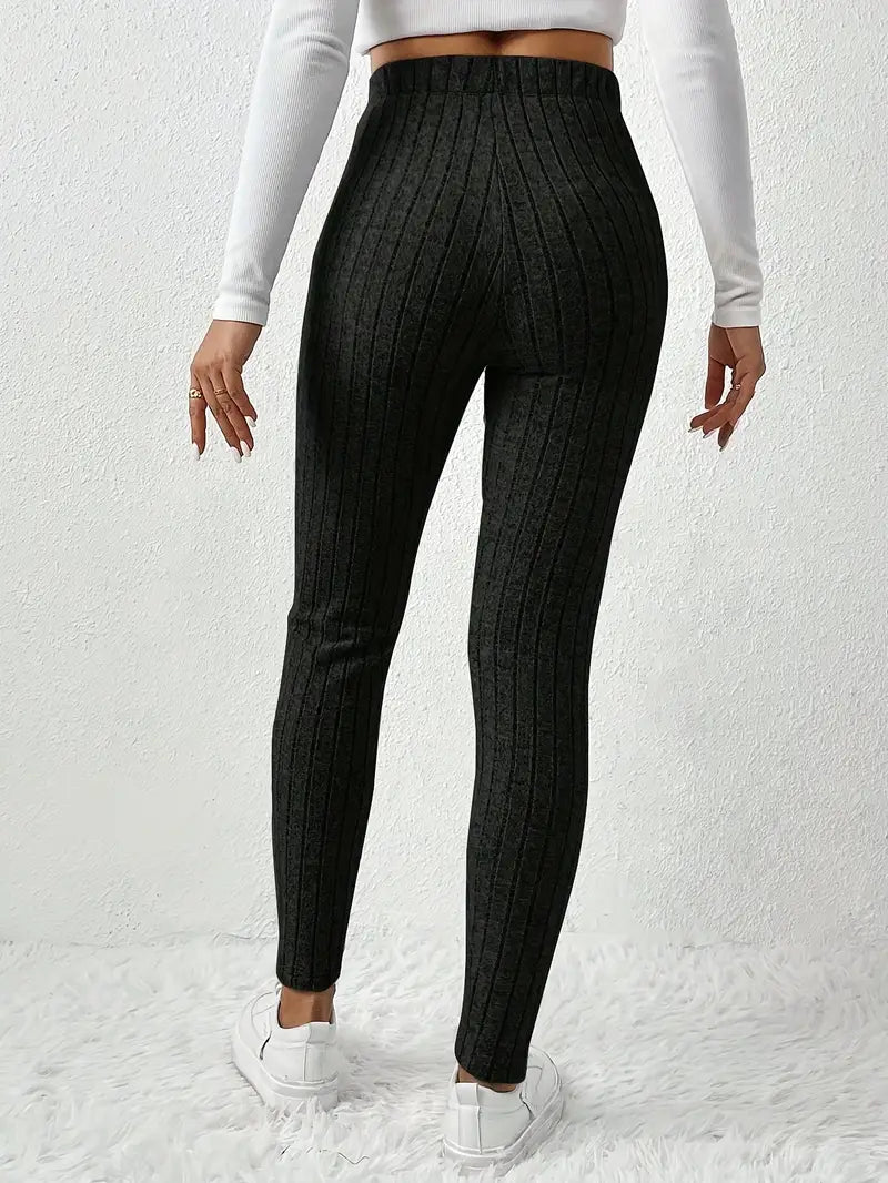Zhari – High-waisted Ribbed Drawstring Leggings