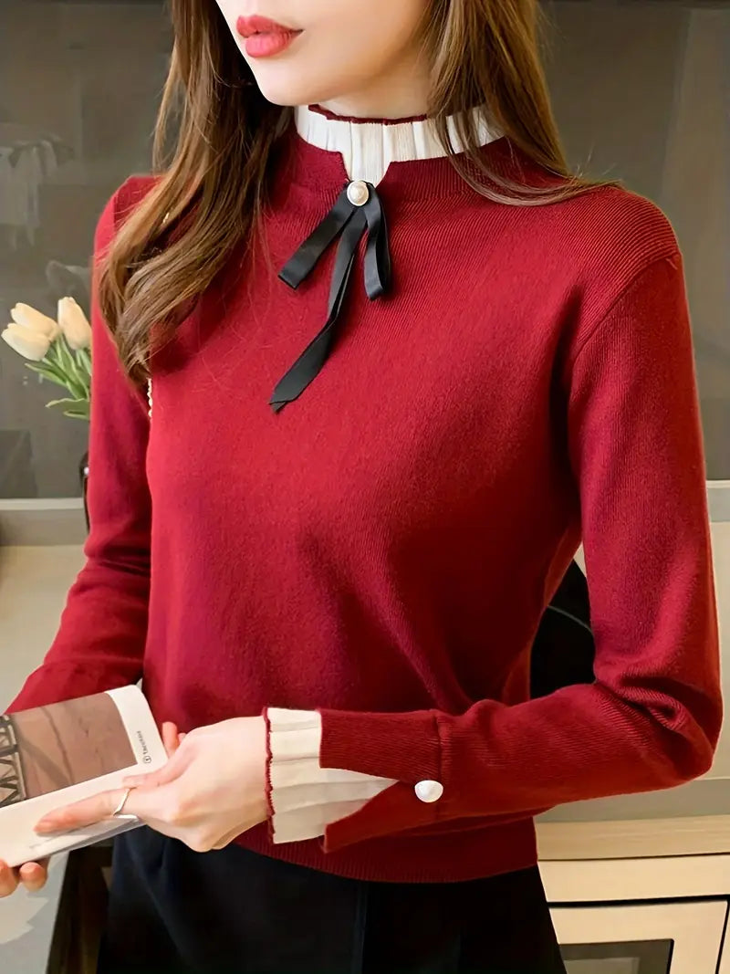 Quinn – Elegant Cotton Ruffled Collar Top