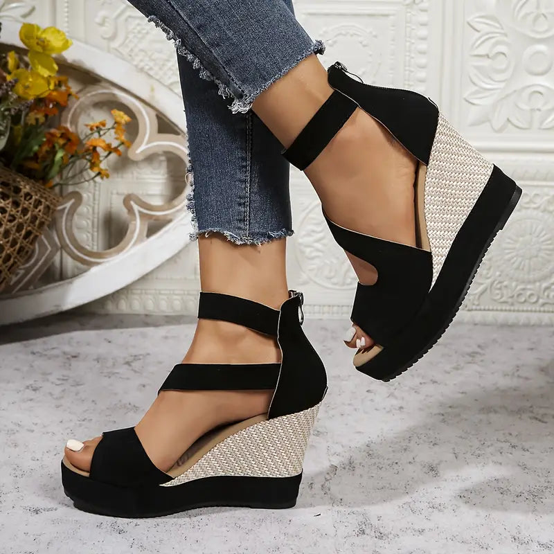 Oriane – Elegant Wedge Sandals in Espadrille Style