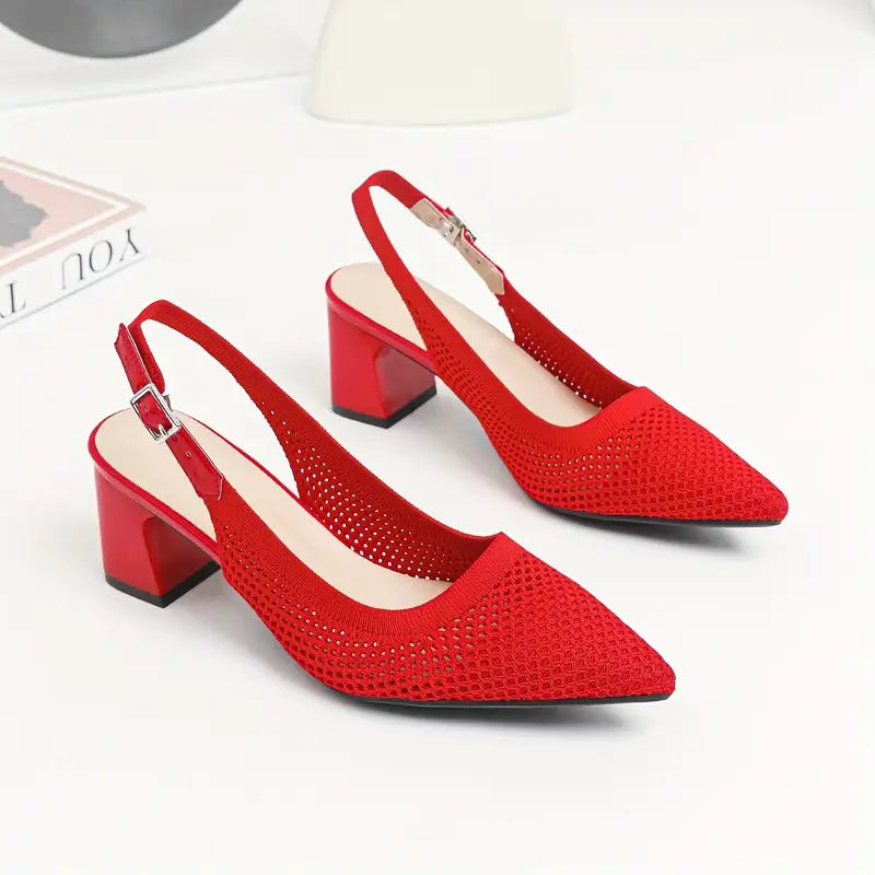 Rinika – Chic Slingback Mesh Knit Sandals
