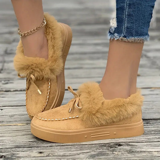 Jessica - Round toe fleece slipper