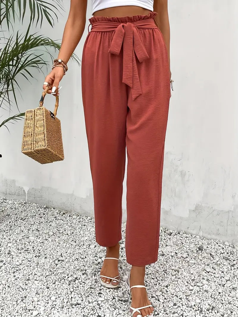 Alliana – High-waisted Trousers with Belt