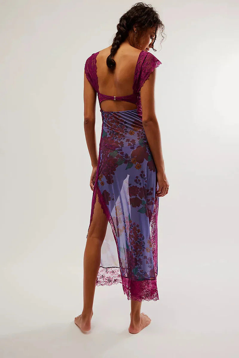 Kaadrie – Floral Lace Trim Dress