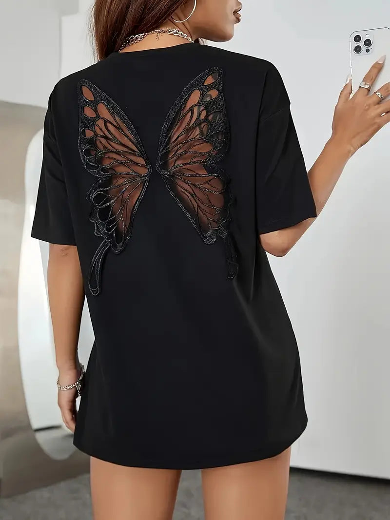 Melina – Cotton Butterfly Mesh Shirt
