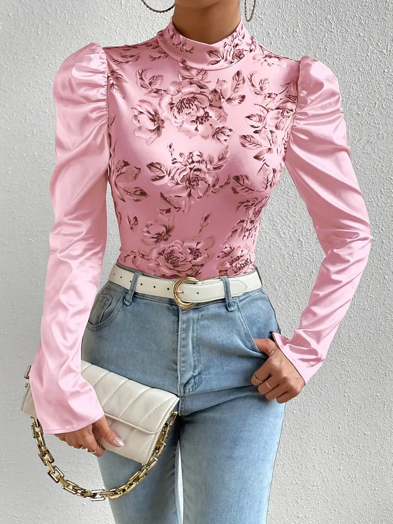 Lilienne - Vintage-style Long-sleeved Satin Blouse