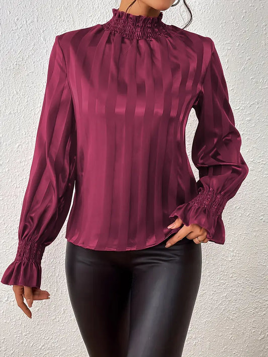 Lykke – Elegant Striped Satin Blouse