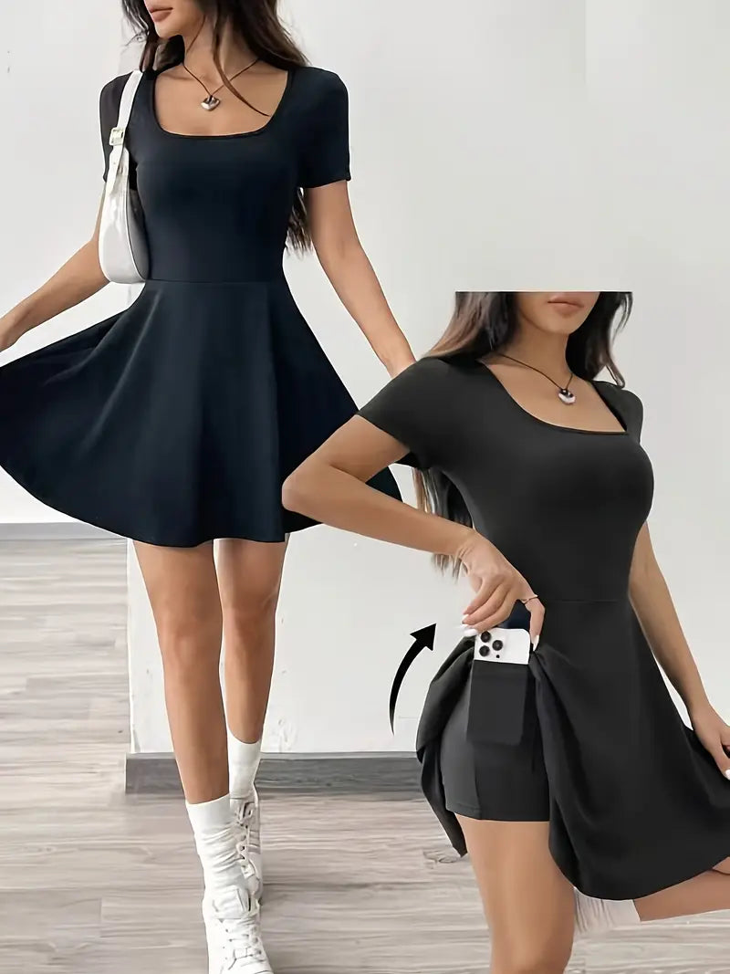 Gudrun – Chic Skater Dress with Shorts and Pocket