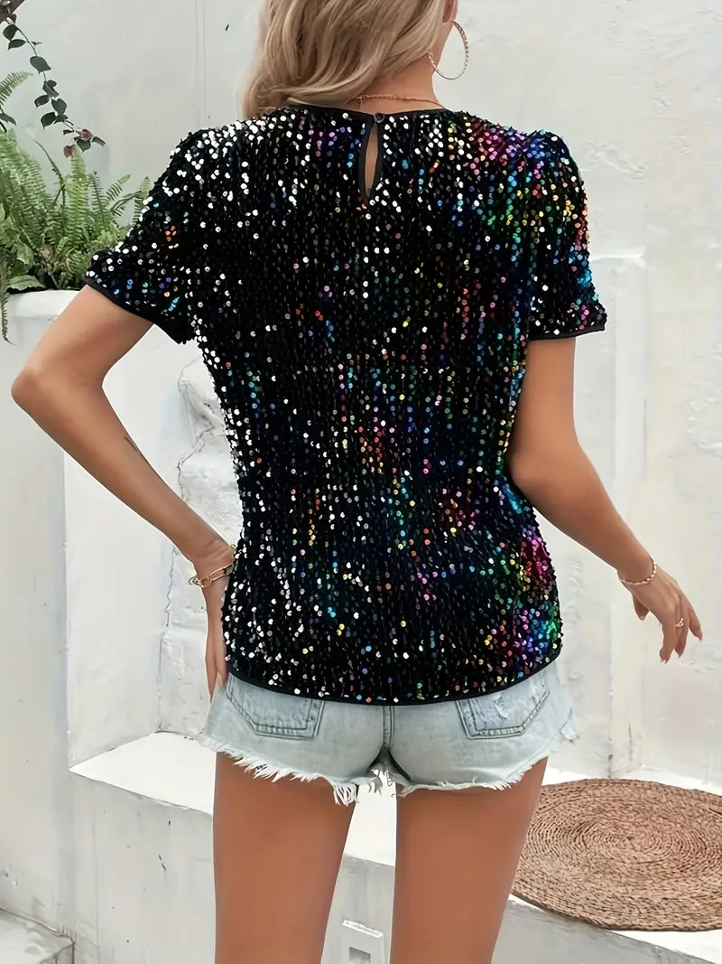 Naevia – Shimmering Sequin Top