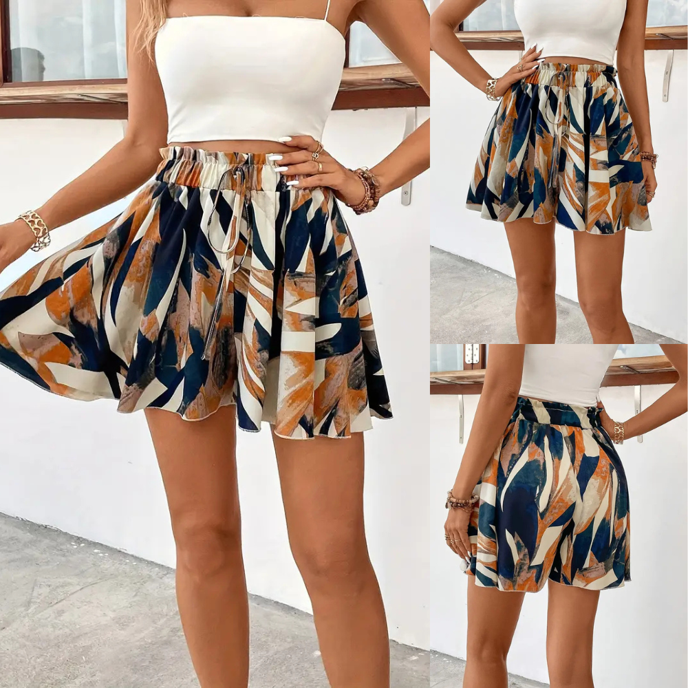 Bherta – Stylish Flared High-waisted Shorts