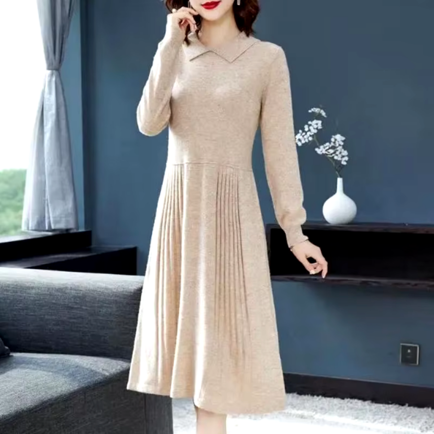 Eden – Knitted Collar Dress