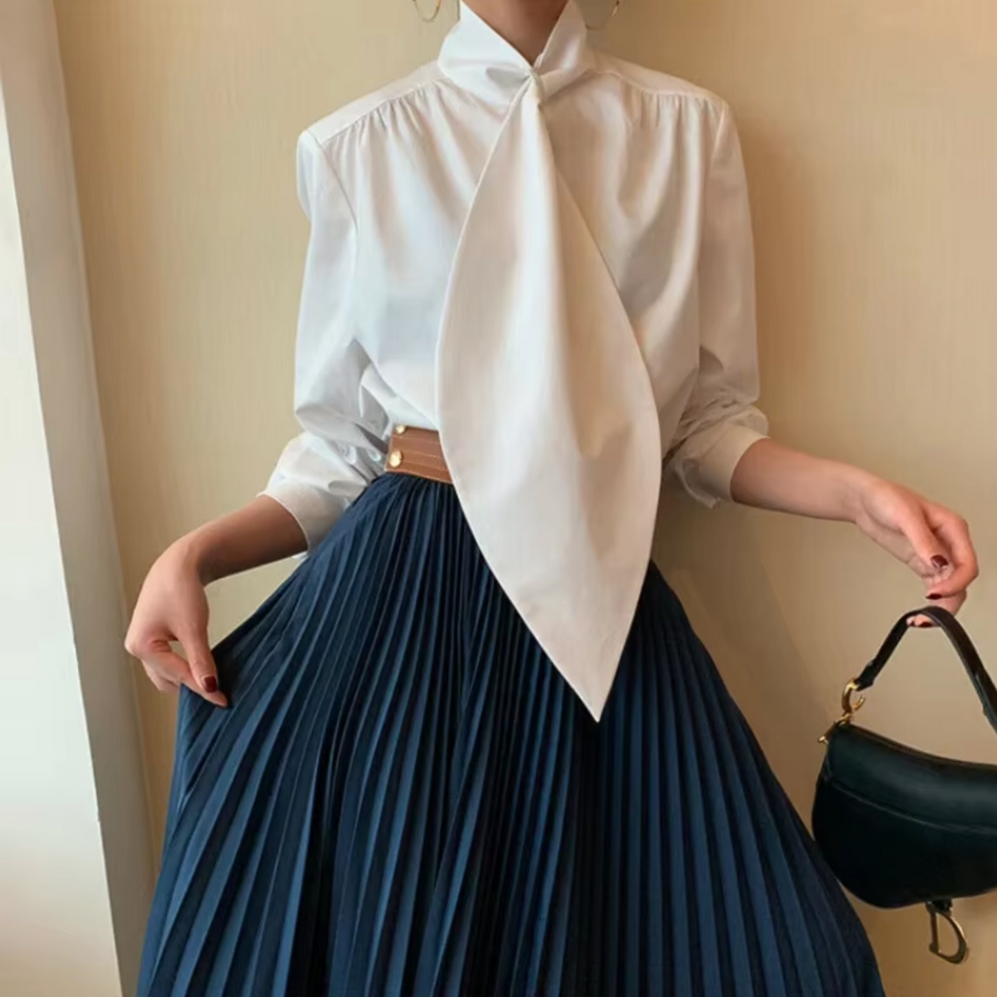 Selda – Cotton High Collar Blouse