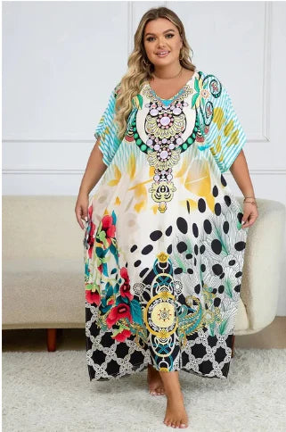 Azrielle – Tie-dye Pattern Loose Maxi Dress
