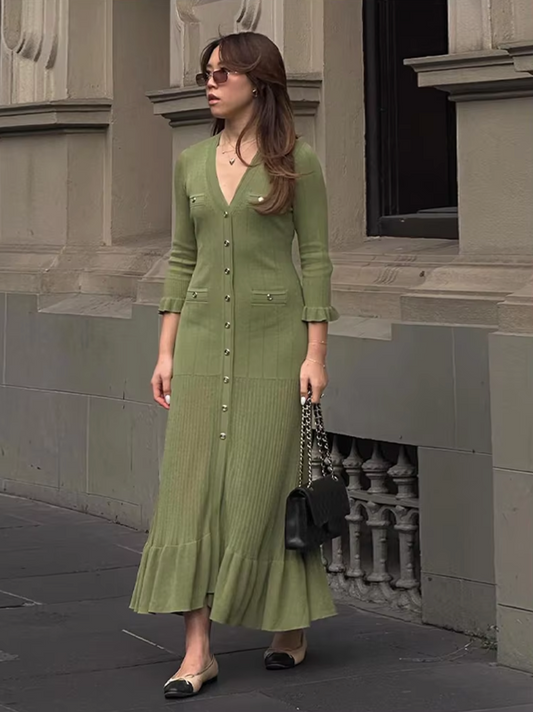 Althea – Knitted Ruffle Dress