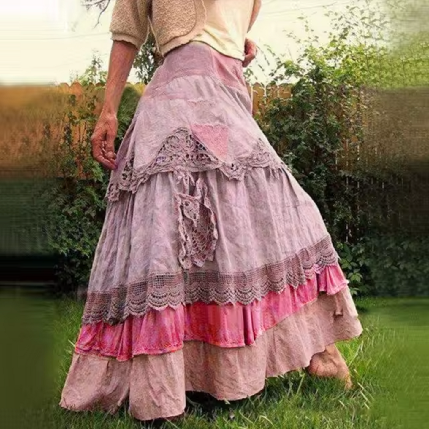 Portia – Boho Layered Long Skirt