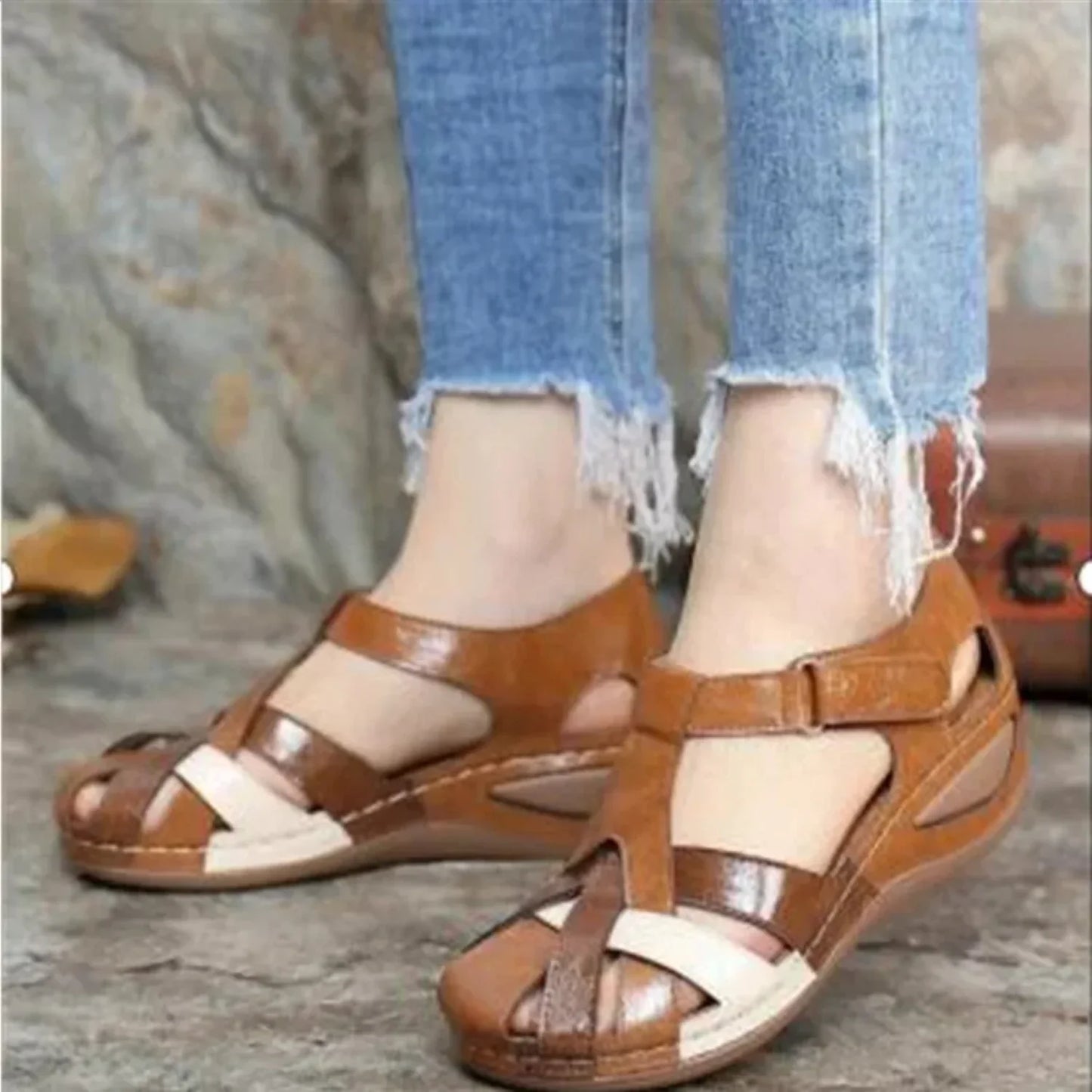Calymera – High-quality Leather Wedge Sandals