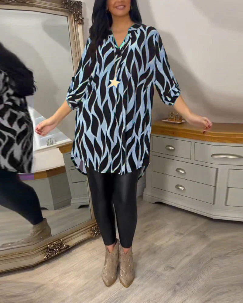 Mykaelae – Stylish Abstract Print Blouse
