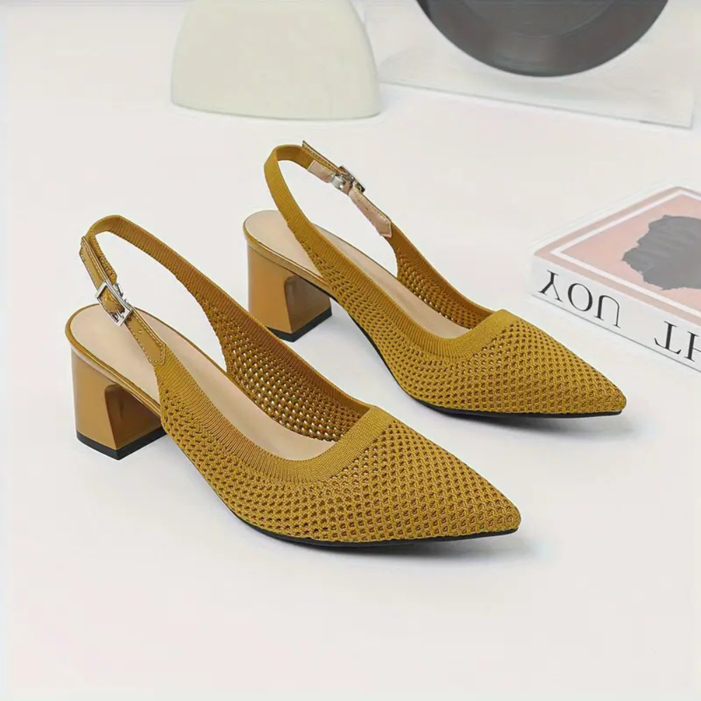 Rinika – Chic Slingback Mesh Knit Sandals