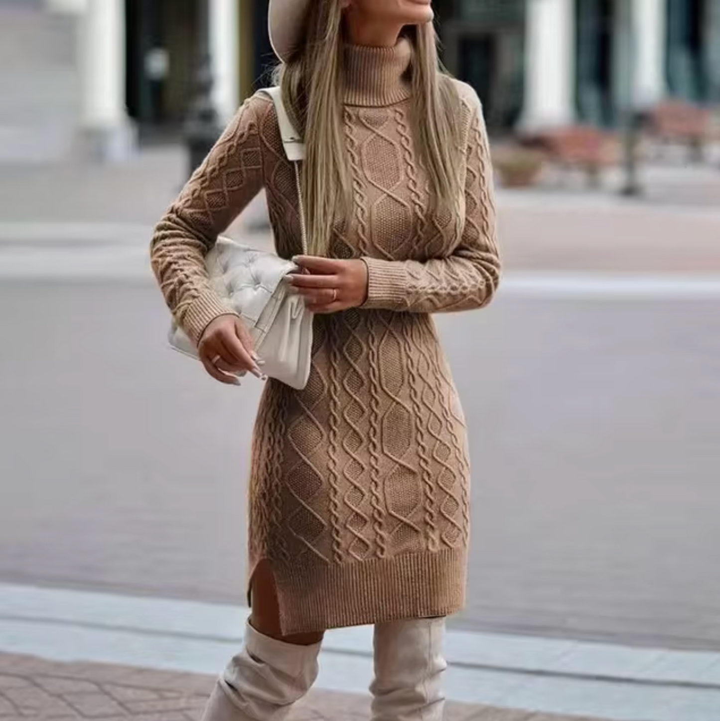 Keola – Knitted Turtleneck Dress