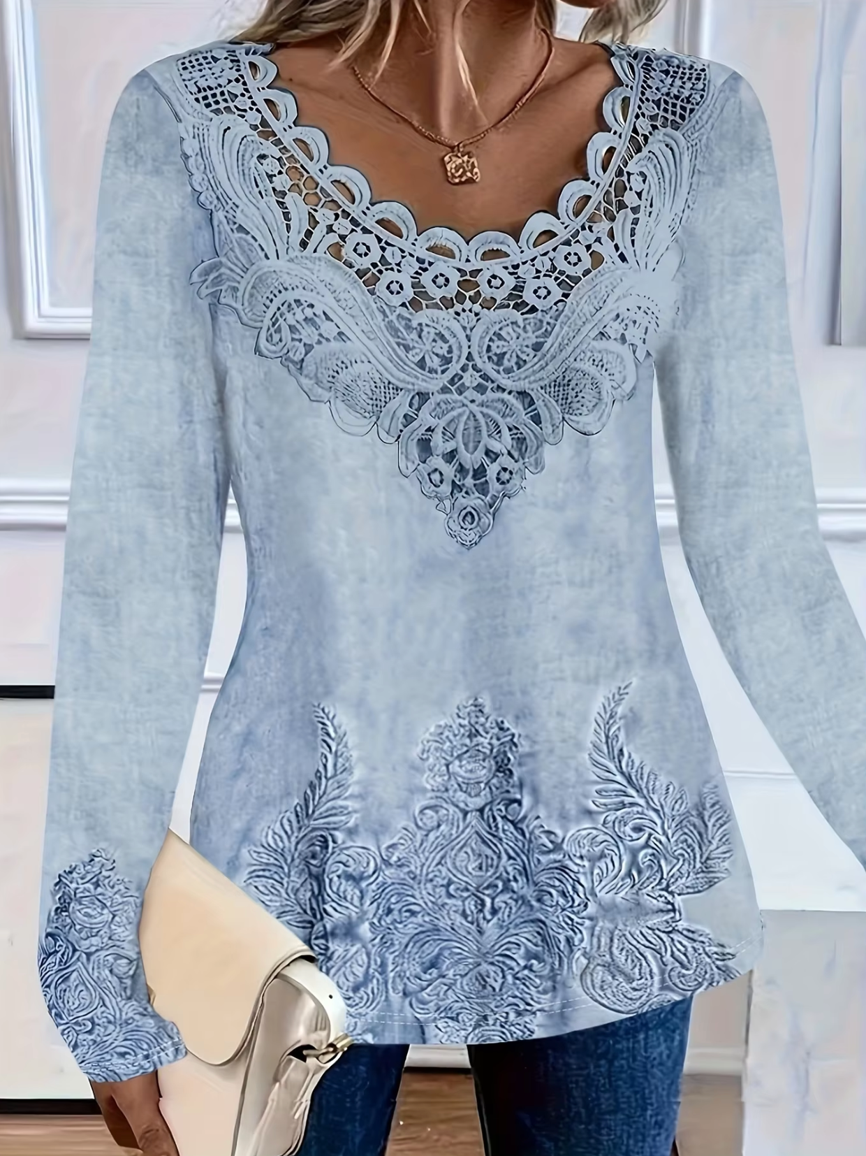 Kindra – Cotton Embroidery Long Sleeve Top