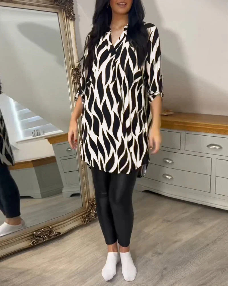 Mykaelae – Stylish Abstract Print Blouse