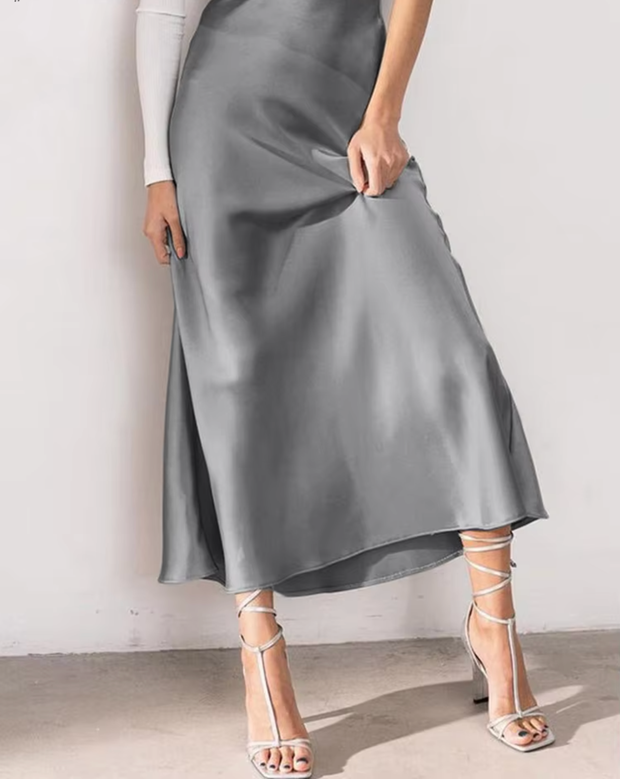 Jaslin – Elegant Satin Silk Skirt