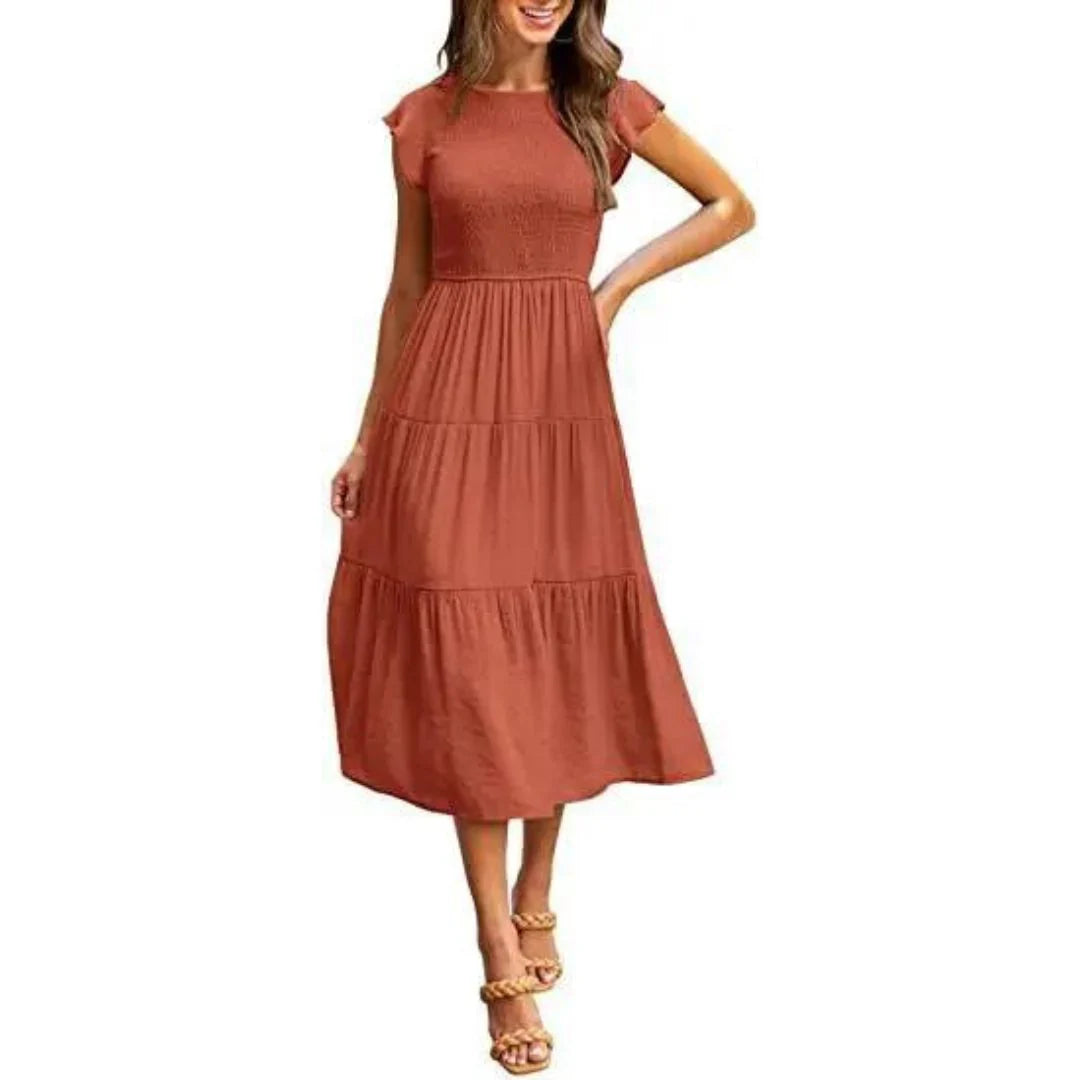 Paloma – Elegant Cotton Tiered Midi Dress