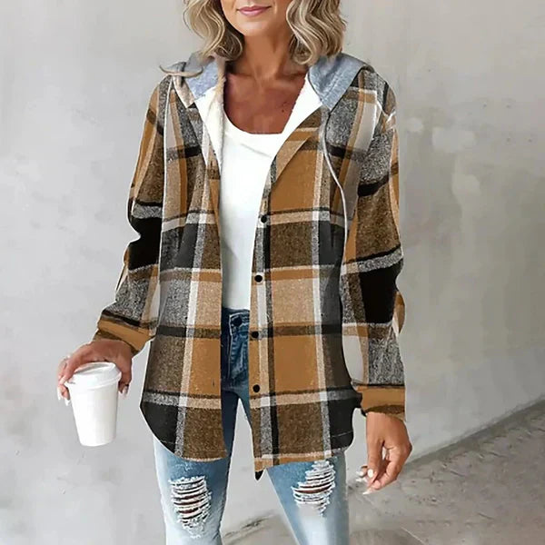 JO | warm check jacket with hood