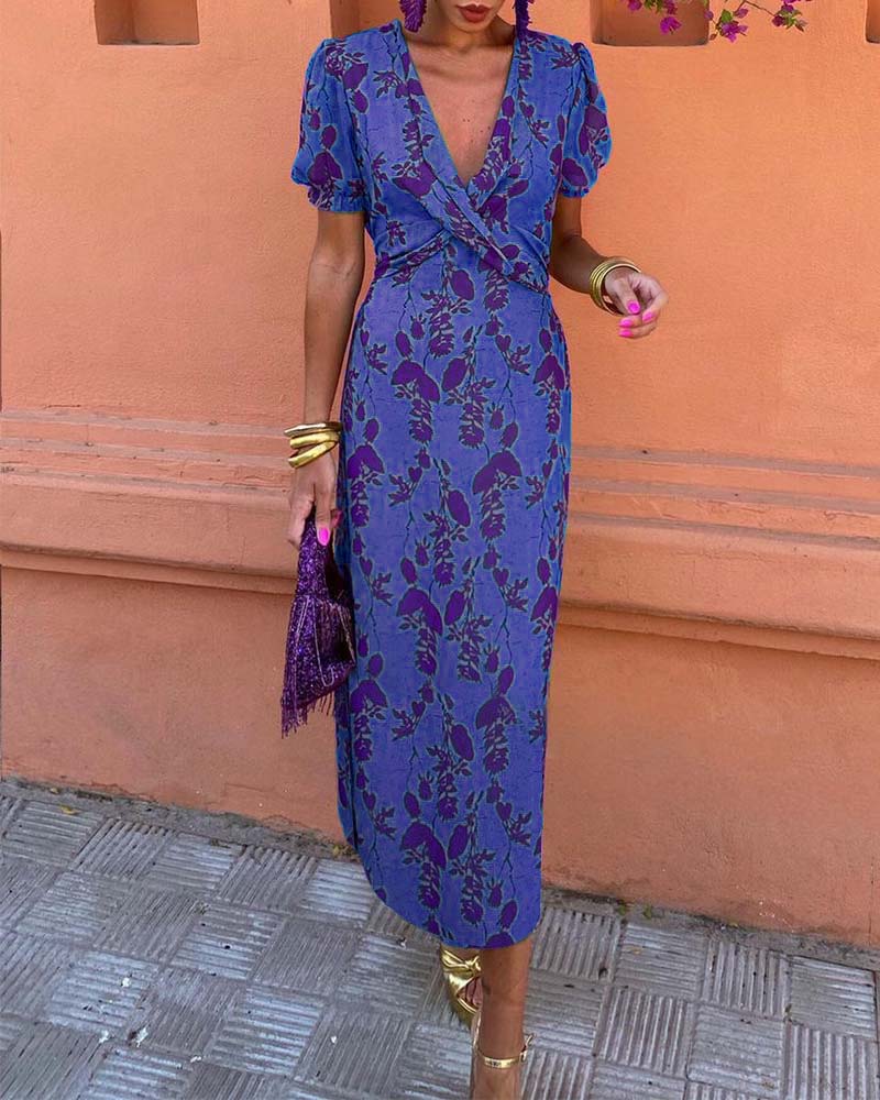 Barry – Luxurious Puff Sleeve Midi Dress