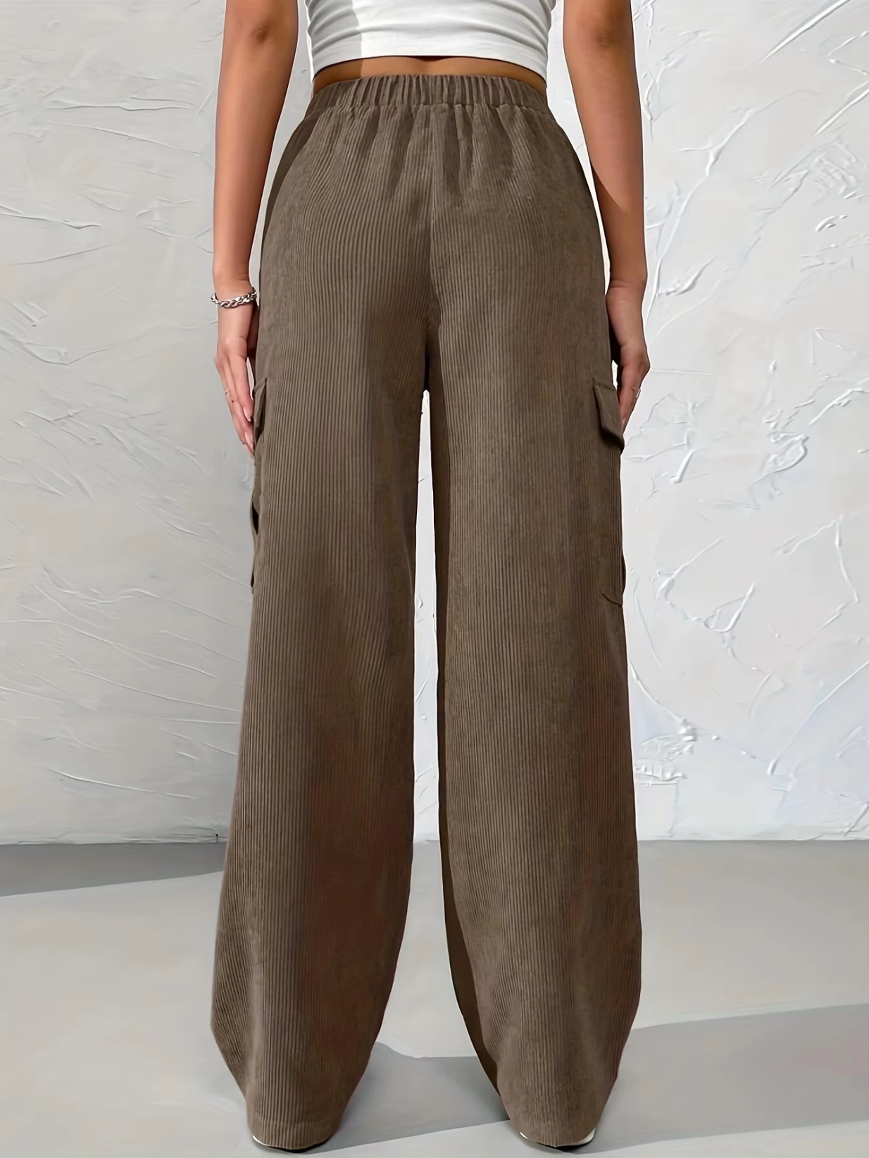 Shari – Curduroy Wide Leg Cargo Pants