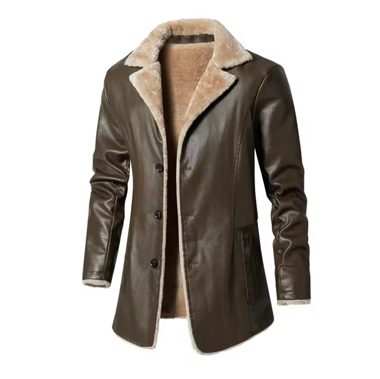 Gustav - Plush Fur Leather Jacket