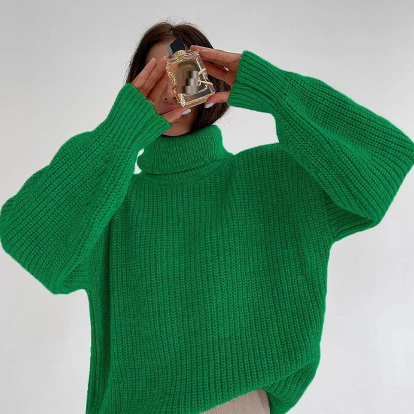 Aloe – Oversized Knitted Turtleneck Sweater