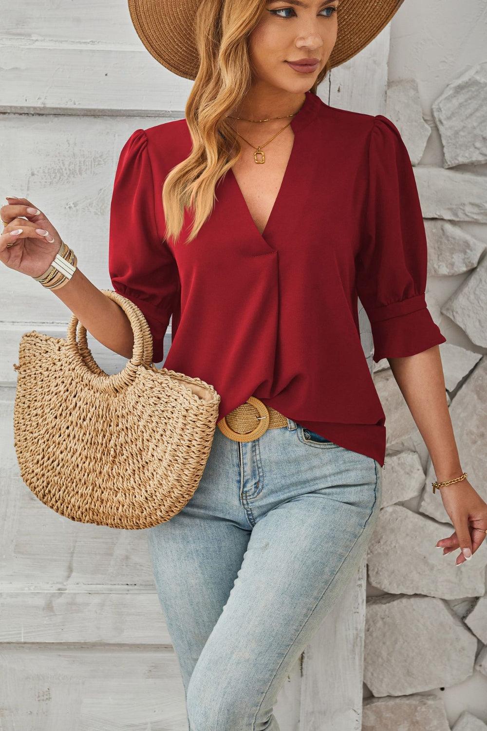 Zeline – Charming Puff Sleeves Blouse