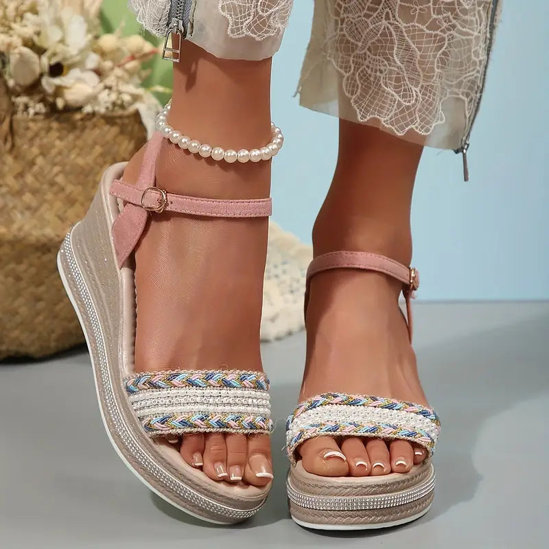 Chiarae – Boho-inspired Platform Wedge Sandals