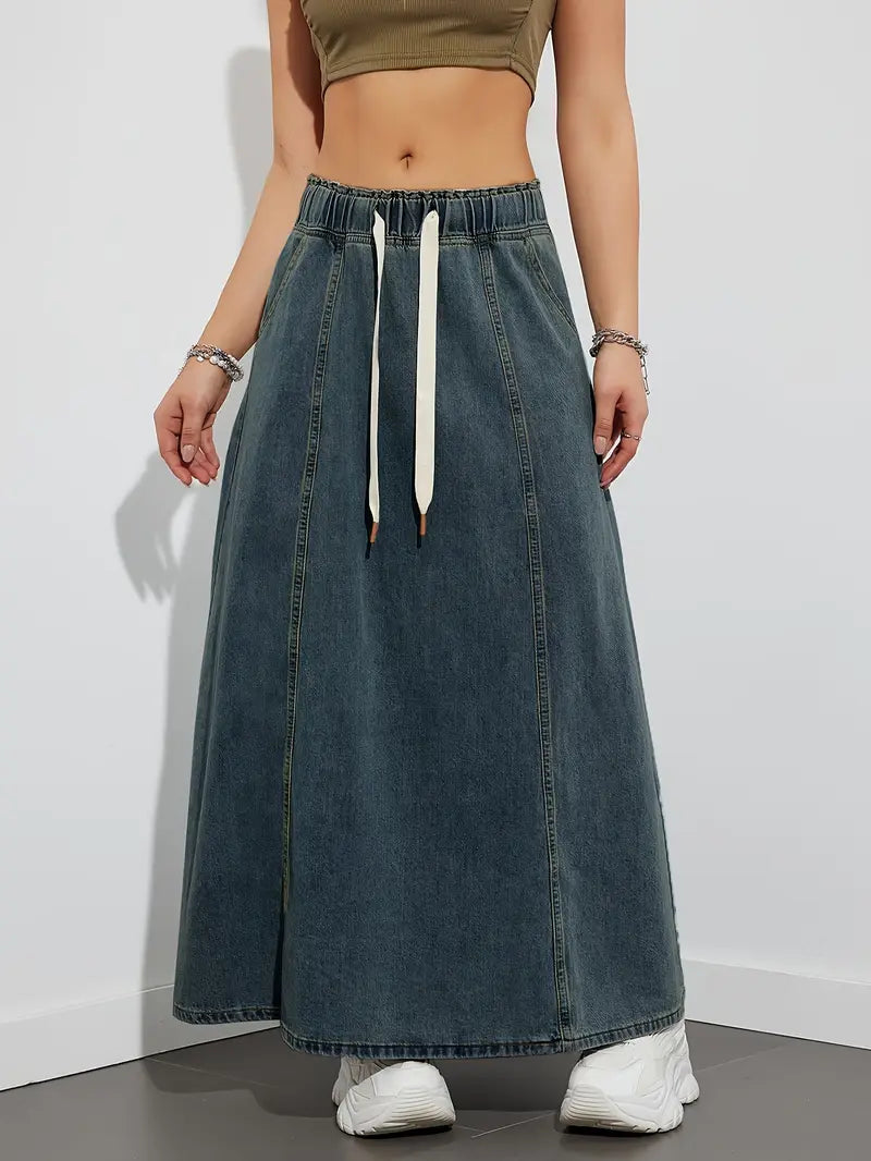 Adora – Denim Maxi Skirt