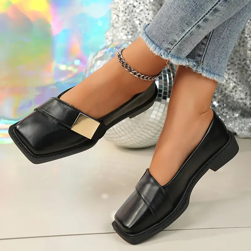 Eldraine – Elegant Leather Loafers with Square Toe