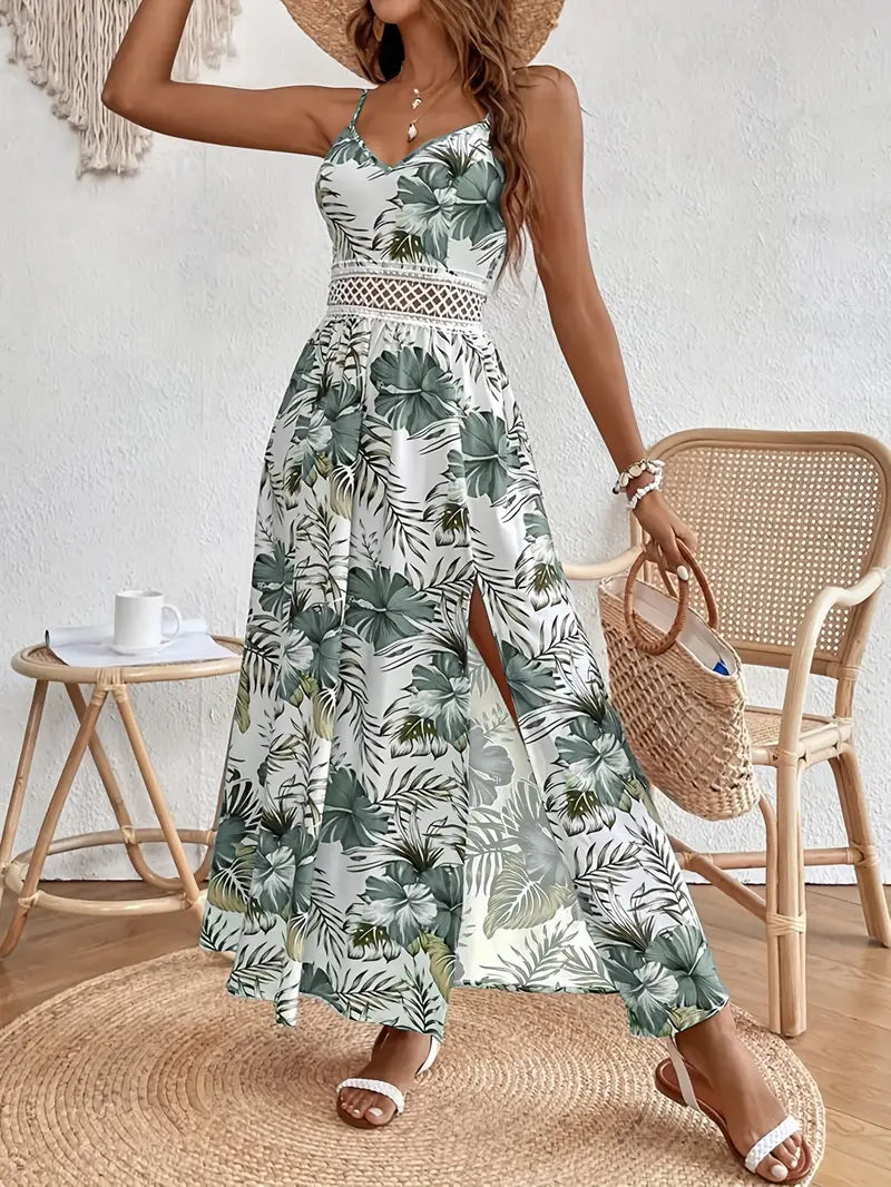 Fayora – Tropical Floral Print Maxi Dress