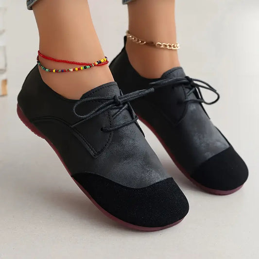 Elvessa – Stylish Lace-up Shoes Made of Oxford Leather