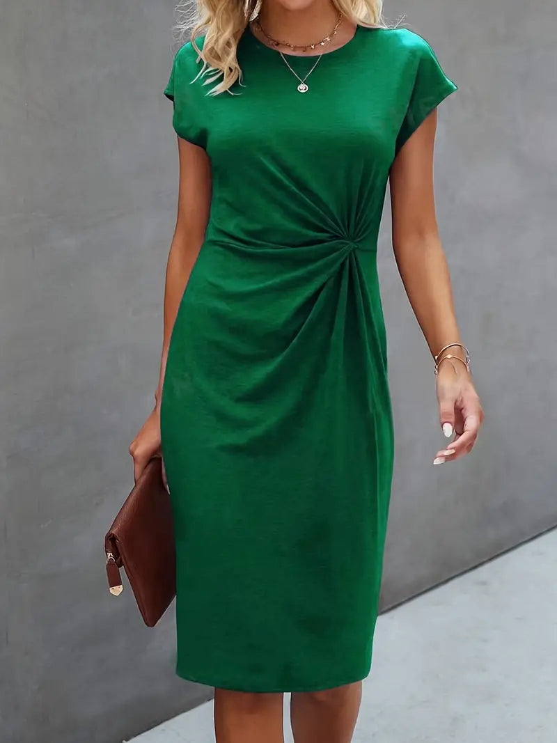 Monette – Casual-Chic Midi Dress with Knot Detail