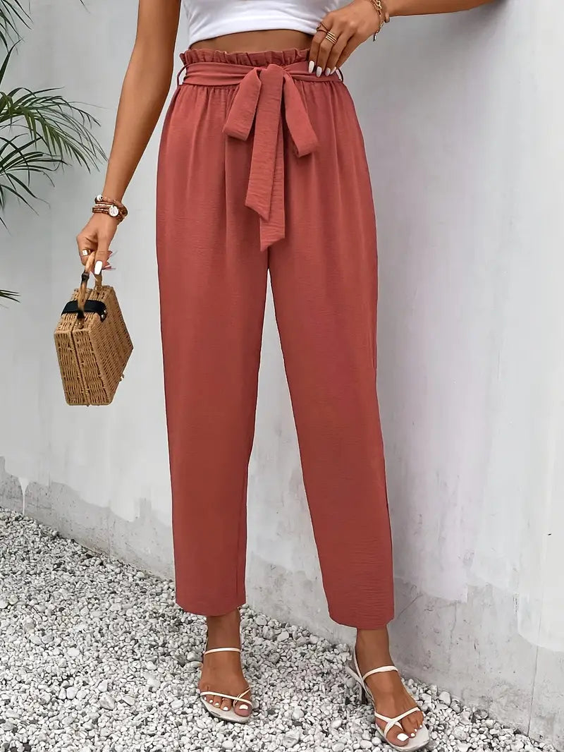 Alliana – High-waisted Trousers with Belt