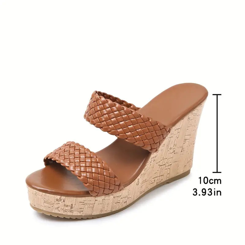 Bonnie - Wedge Sandals with Braided Strap