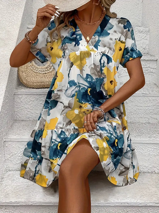 Evandria – Airy Floral Print Mini Dress