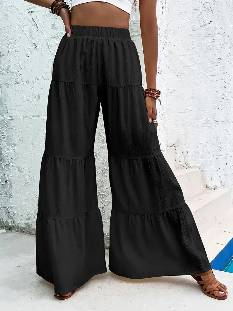 Vaelith – Stylish Wide-leg Tiered Trousers
